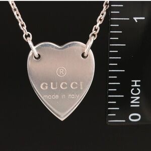 Authentic Gucci Trademark Sterling Heart Necklace